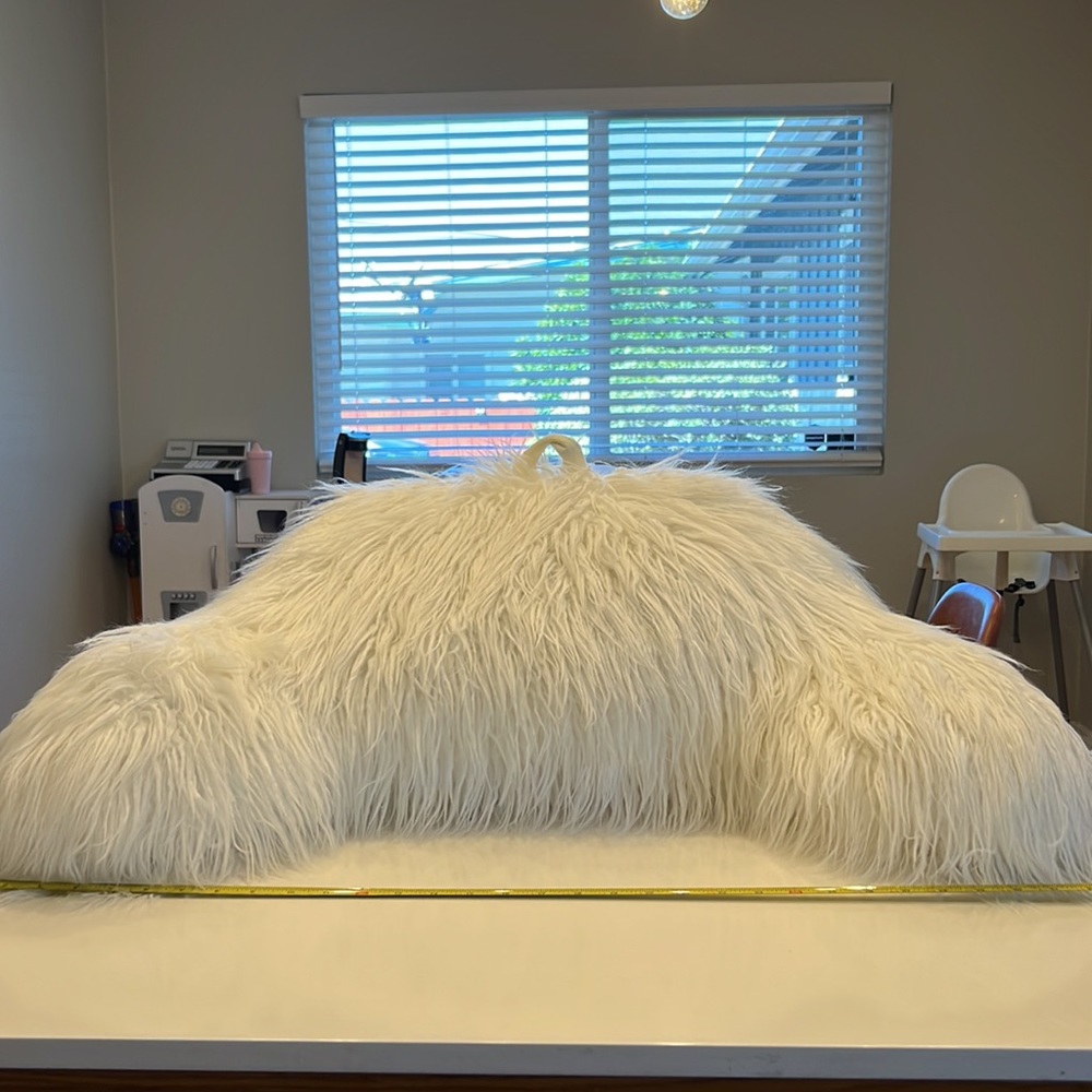 Opalhouse Long Faux Fur Bed Rest Pillow - White